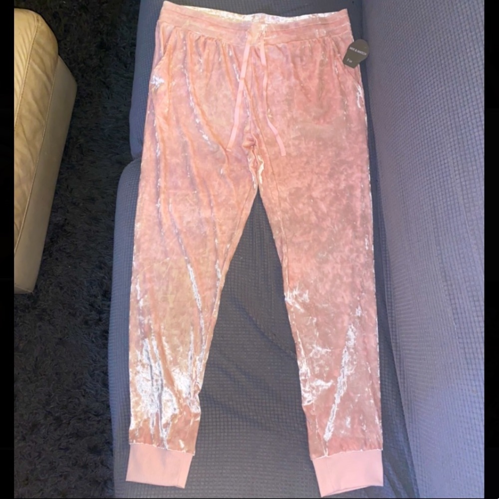 secret treasures blush velvet jogger pajama pants